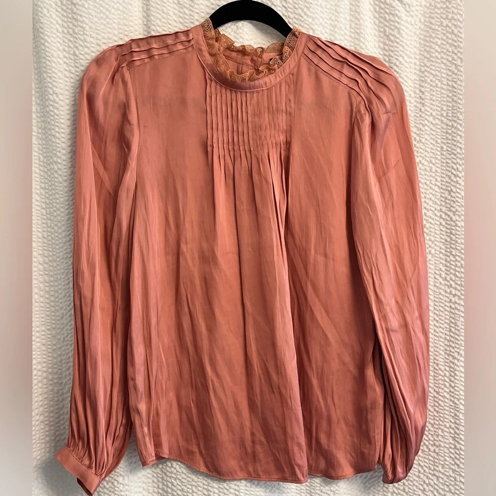 J. Crew Ruffleneck Drapey Top - Picture 1 of 3